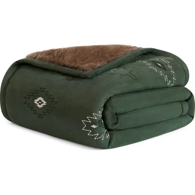 Pendleton Mesilla Faux Suede Throw In Green