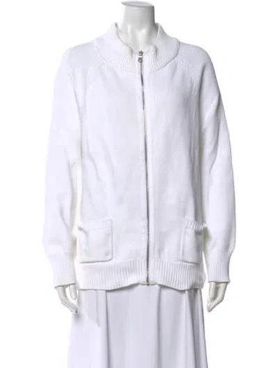 Pre-owned Pendleton Mock Neck Sweater In White