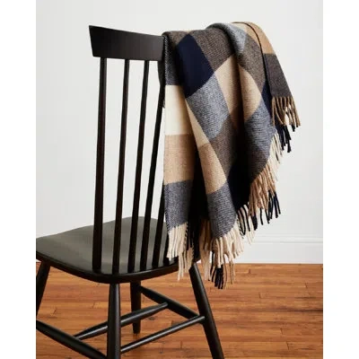 Pendleton Navy Camel Machine Washable Throw In Blue,brown