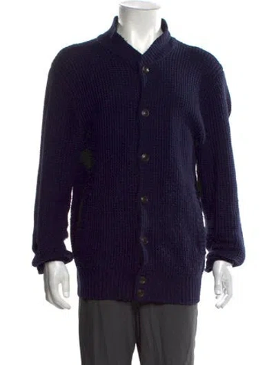 Pre-owned Pendleton Open Front Long Sleeve Cardigan In Blue