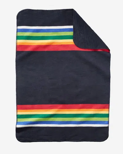 Pendleton Organic Cotton Baby Blanket In Crater Lake Navy In Black