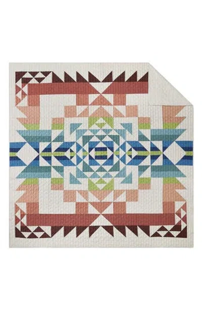 Pendleton Oval Springs Pieced Cotton Quilt & Sham Set In Tan