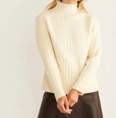Pendleton Oversized Mock Neck Sweater In Ivory In Multi