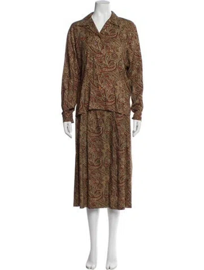 Pre-owned Pendleton Paisley Print Skirt Set In Black