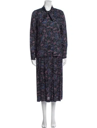 Pre-owned Pendleton Paisley Print Skirt Set In Blue