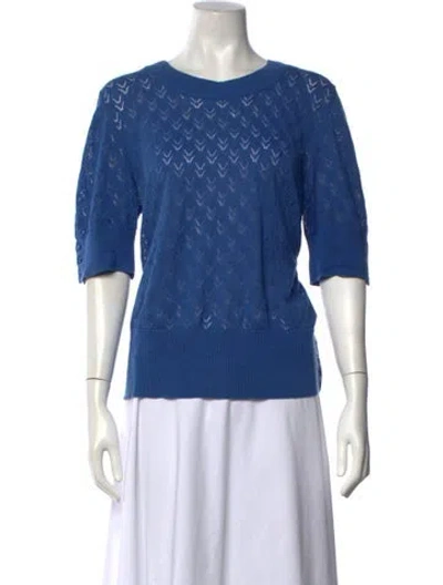 Pre-owned Pendleton Patterned Crew Neck Sweater In Blue