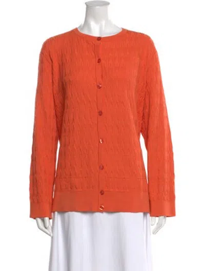 Pre-owned Pendleton Patterned Crew Neck Sweater In Orange