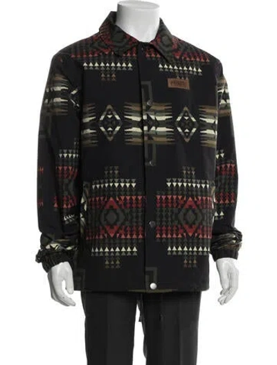 Pre-owned Pendleton Patterned Jacket In Black