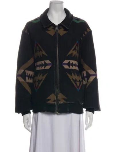 Pre-owned Pendleton Patterned Jacket In Black
