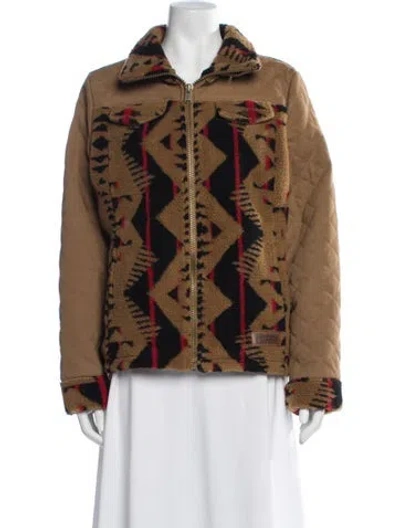 Pre-owned Pendleton Patterned Jacket In Brown