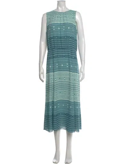 Pre-owned Pendleton Patterned Midi Length Dress In Blue