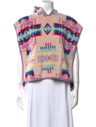 Pre-owned Pendleton Patterned Mock Neck Sweater In Multicolor