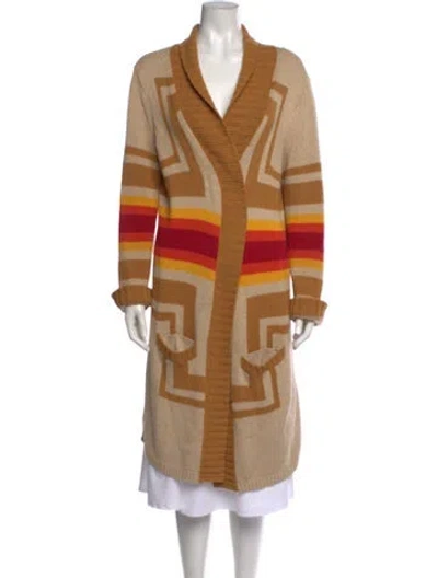 Pre-owned Pendleton Patterned Open Front Sweater In Multi
