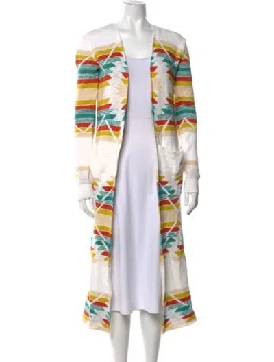 Pre-owned Pendleton Patterned Open Front Sweater In Multicolor