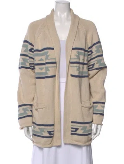Pre-owned Pendleton Patterned Open Front Sweater In Neutral