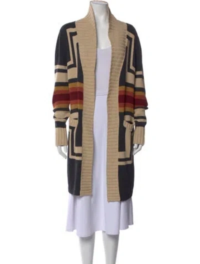 Pre-owned Pendleton Patterned Open Front Sweater In Neutral