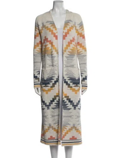 Pre-owned Pendleton Patterned Open Front Sweater In Neutrals