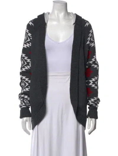Pre-owned Pendleton Patterned Open Front Sweater W/ Tags In Grey