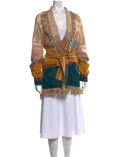 Pre-owned Pendleton Patterned Open Front Sweater W/ Tags In Neutrals