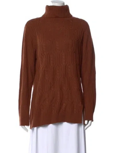 Pre-owned Pendleton Patterned Turtleneck Sweater W/ Tags In Brown