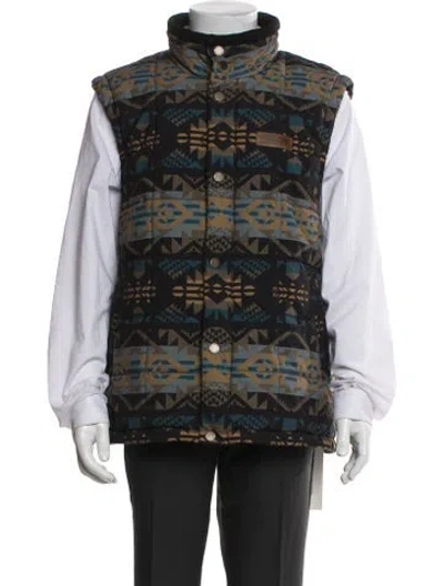 Pre-owned Pendleton Patterned Vest In Black
