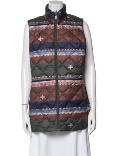 Pre-owned Pendleton Patterned Vest In Blue