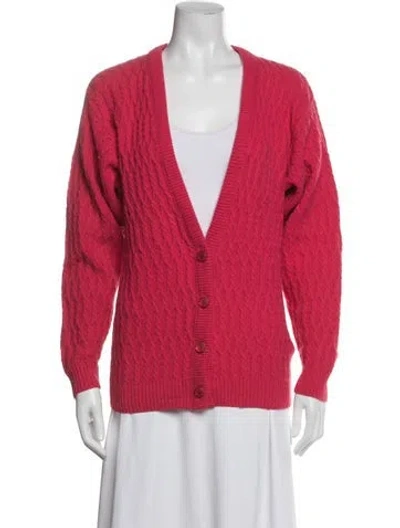 Pre-owned Pendleton Patterned V-neck Sweater In Pink