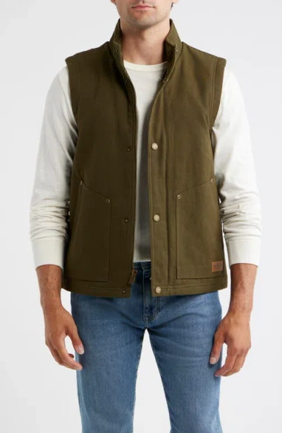 Pendleton Pine Grove Cotton Canvas Vest In Dark Olive