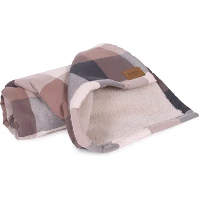 Pendleton Plaid & Fleece Crate Blanket In Brown