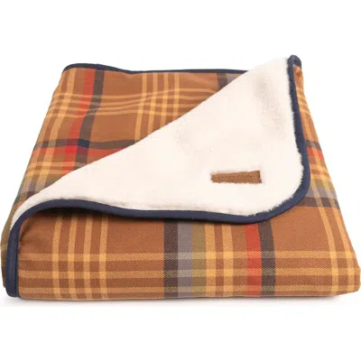 Pendleton Plaid & Fleece Crate Blanket In Brown