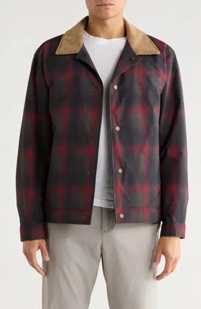 Pendleton Plaid Corduroy Collar Ripstop Shirt Jacket In Brown