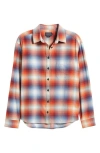 Pendleton Plaid Cotton Flannel Button-up Shirt In Rust Navy Ombre