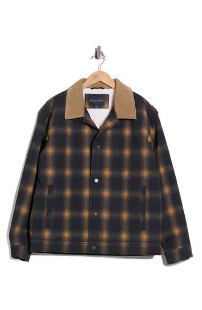 Pendleton Plaid Faux Shearling Lined Ripstop Shirt Jacket In Multi