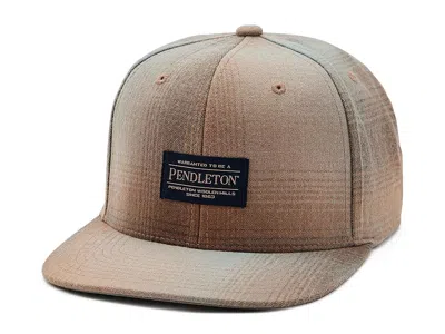Pendleton Plaid Flat Brim Hat Baseball Caps Tan/orange Ombre: One Size In Brown