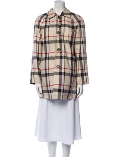 Pre-owned Pendleton Plaid Print Coat In Neutral