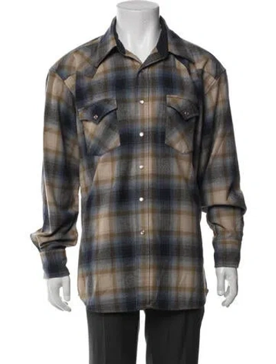 Pre-owned Pendleton Plaid Print Jacket In Brown