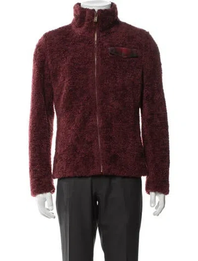 Pre-owned Pendleton Plaid Print Jacket In Burgundy