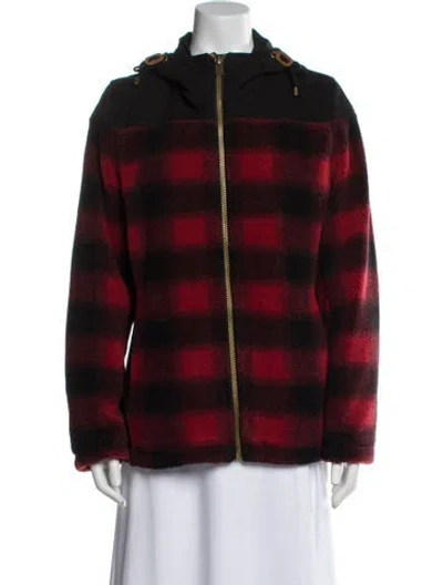 Pre-owned Pendleton Plaid Print Jacket In Red