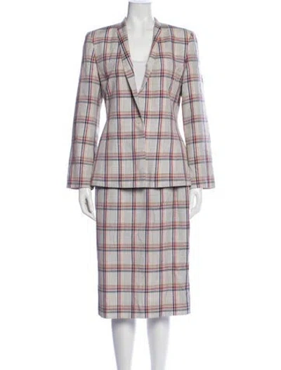 Pre-owned Pendleton Plaid Print Skirt Suit In Multi