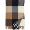 Pendleton Plaid Washable Wool Throw In Brown
