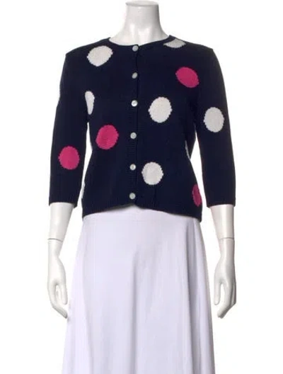 Pre-owned Pendleton Polka Dot Print Crew Neck Sweater In Blue