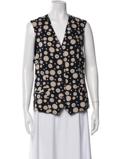 Pre-owned Pendleton Polka Dot Print Vest In Blue