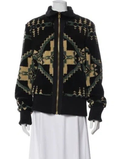 Pre-owned Pendleton Printed Bomber Jacket W/ Tags In Black
