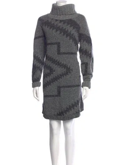 Pre-owned Pendleton Printed Mini Dress In Gray