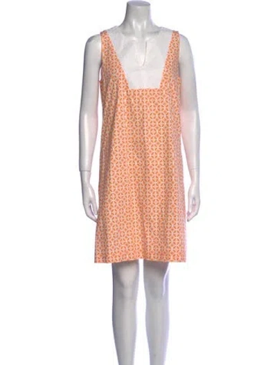 Pre-owned Pendleton Printed Mini Dress In Orange