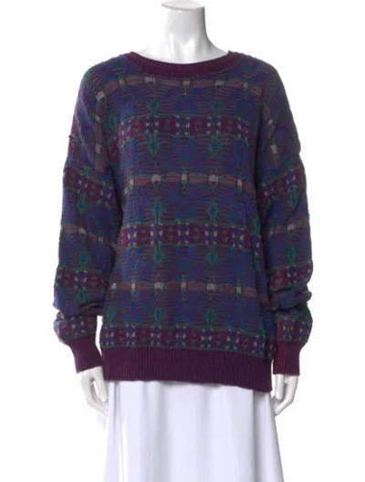 Pre-owned Pendleton Printed Scoop Neck Sweater In Purple