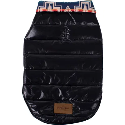 Pendleton Puffer Dog Coat In Black