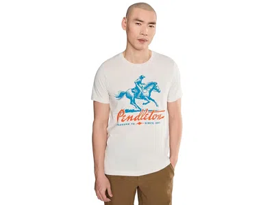 Pendleton Racehorse Graphic Tee Men's T Shirt Vintage White/blue: Xl