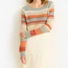 Pendleton Raglan Cotton Sweater In Rust/blue Multi In Multi
