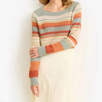 Pendleton Raglan Cotton Sweater In Rust/blue Multi